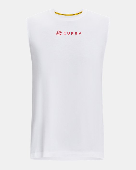 Camiseta sin mangas Curry Graphic para hombre, White, pdpMainDesktop image number 4